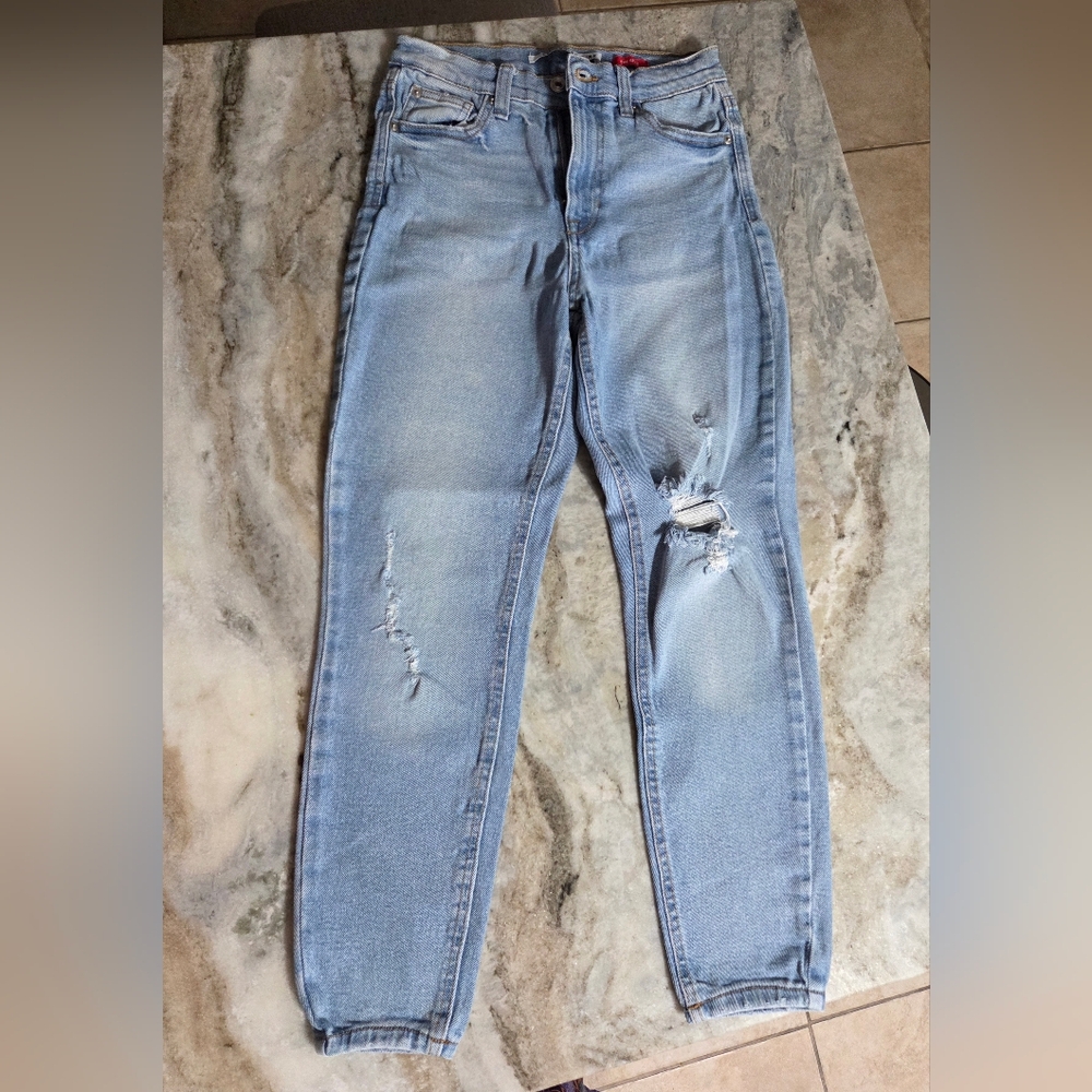 Celebrity Pink "The Spice" Blue Distressed Women Jeans Sz 7/28